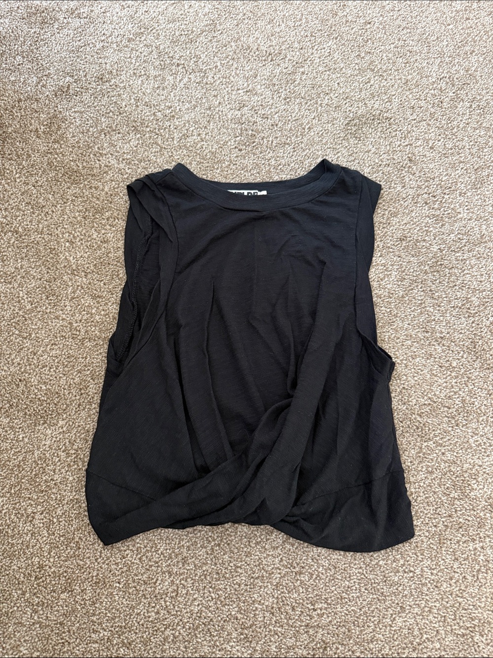 CHRLDR Black Twist Hem Muscle Tee